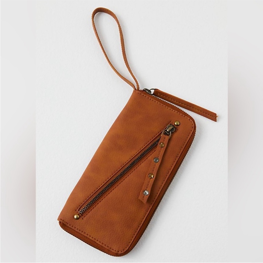 Free people distressed vegan leather wallet